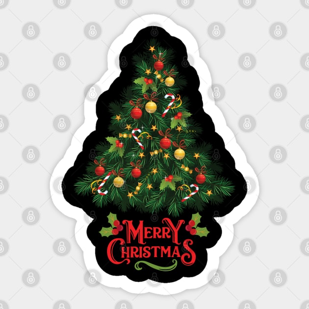 Merry Christmas Tree Sticker by starryskin